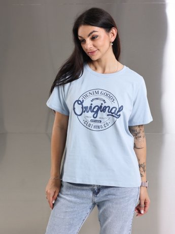 Футболка c принтом Original denim size+ 4135