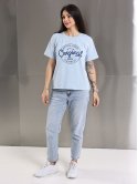 Футболка з принтом Original denim size+ 4135