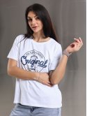 Футболка з принтом Original denim size+ 4135