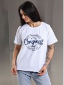 Футболка з принтом Original denim size+ 4135