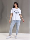 Футболка з принтом Original denim size+ 4135