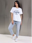 Футболка з принтом Original denim size+ 4135