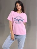 Футболка з принтом Original denim size+ 4135
