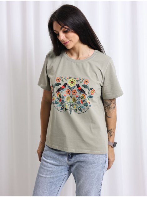 Футболка с принтом size+ 4103