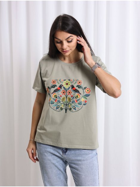 Футболка с принтом size+ 4103