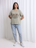 Футболка с принтом size+ 4103