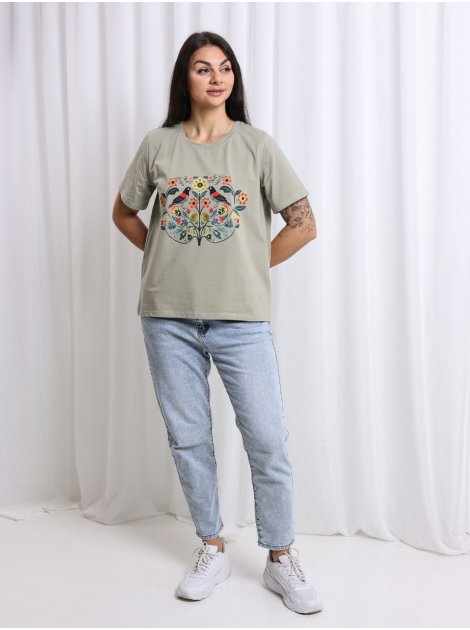 Футболка с принтом size+ 4103