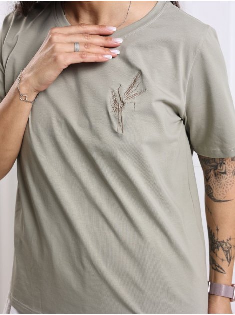 Футболка з вишивкою пшениця size+ 4105