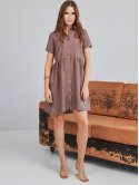 Короткое льняное платье 4126
