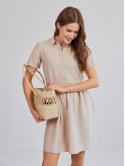 Короткое льняное платье 4126