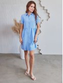 Короткое льняное платье 4126
