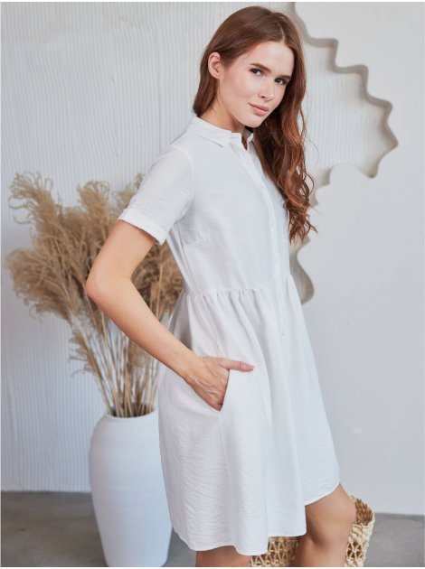 Короткое льняное платье 4126