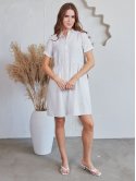 Короткое льняное платье 4126