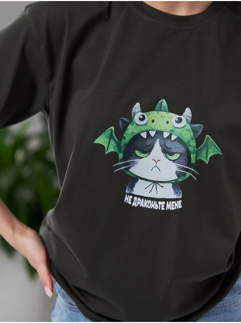 Стильна футболка з котиком 3876