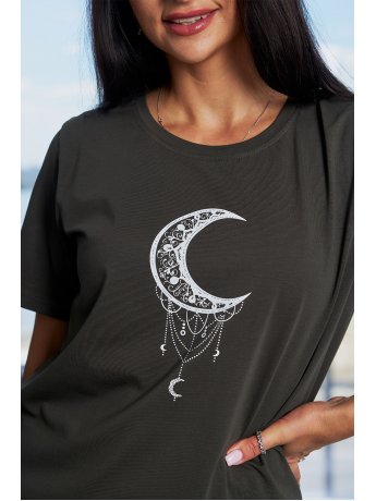 Літня футболка з принтом "місяць" size+ 3919