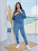 Велюровий костюм з кофтою кенгуру size+ 3973