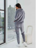 Велюровый костюм с кофтой кенгуру size+ 3973